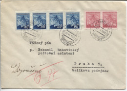 Tschechoslowakei Bustehrad 10.6.45 Zerstörung Von Lidice 3. Jahrestag, R-Brief - Covers & Documents