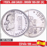 F0047# España 1999. 1 Peseta. Juan Carlos I (SC) KM-832 - 1 Peseta
