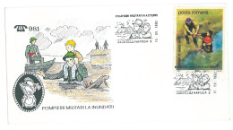 COV 95 - 3094 FIREMEN, Romania - Cover - Used - 1993 - Covers & Documents