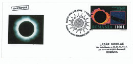 COV 95 - 1129 ASTRONOMY, Total ECLIPSE, Romania - Cover - Used - 1999 - Briefe U. Dokumente