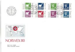 Norway Norge 1978 Stamps On Stamps Issued In Booklet To Norwex 80, Mi 785-792 FDC - Briefe U. Dokumente