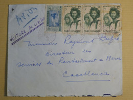 DN9 MAURITANIE  BELLE  LETTRE VOITURE DE LIAISON 1947 FORT DE FRANCE  A CASABLANCA MAROC ++ AFF.  INTERESSANT++ - Briefe U. Dokumente