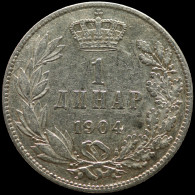 LaZooRo: Serbia 1 Dinar 1904 VF / XF - Silver - Serbien