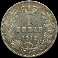 LaZooRo: Serbia 1 Dinar 1912 XF - Silver - Serbie