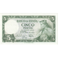 Billet, Espagne, 5 Pesetas, 1954, 1954-07-22, NEUF - 5 Peseten