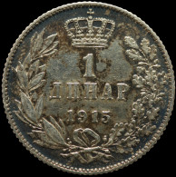 LaZooRo: Serbia 1 Dinar 1915 XF - Silver - Serbie