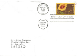 USA 1961 Kansas Statehood 100 Years 1861-1961  Mi 809 FDC - Covers & Documents