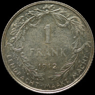 LaZooRo: Belgium 1 Franc 1912 XF - Silver - 1 Frank