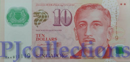 SINGAPORE 10 DOLLARS 2005 PICK 48a POLYMER UNC GOOD SERIAL NUMBER "9AA 911119" - Singapur