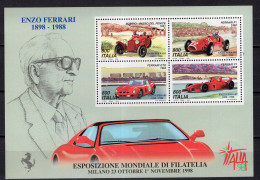 A1456 - ITALIA BF Ss N°20 Yv N°19 ** Ferrari - Blocks & Kleinbögen