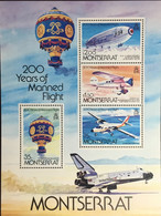Montserrat 1983 Manned Flight Aircraft Minisheet MNH - Montserrat