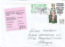 Letter Andorra Sent To Germany 2023, Return Back To Sender, Pictures Both Side Of The Letter - Lettres & Documents