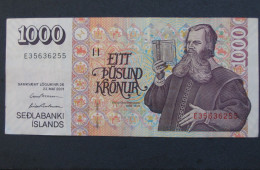 ISLANDE  - 1000 Eitt Pusund Kronur 2001 - Sedlabanki Islands  **** EN ACHAT IMMEDIAT **** - Islande