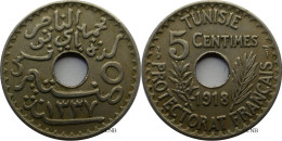 Tunisie - Protectorat Français - Naceur Bey - 5 Centimes 1918-AH1337 - TTB/XF45 - Mon4833 - Tunesien