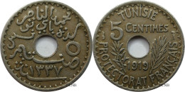 Tunisie - Protectorat Français - Naceur Bey - 5 Centimes 1919-AH1337 - TTB/XF45 - Mon4978 - Túnez