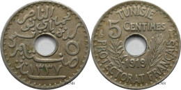 Tunisie - Protectorat Français - Naceur Bey - 5 Centimes 1919-AH1337 - TTB+/AU50 - Mon5553 - Tunisia