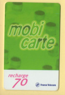 Mobicarte : Recharge 70 (Chiffres Roses) 12/2002 : France Télécom (voir Cadre Et Numérotation) - Cellphone Cards (refills)