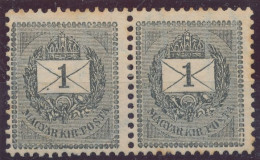1898. Black Number Krajcar 1kr Stamp Pair - ...-1867 Prephilately