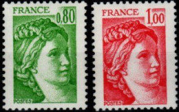 FRANCE - YT N° 1970a + 1972a "Sabine De GANDON" Signés CALVES. Sans Phosphore. SEULE PROPOSITION Sous Cette Forme. - 1977-1981 Sabine Of Gandon