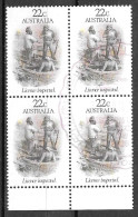AUSTRALIA - 1981 - L'ETA' DELL'ORO- LICENCE INSPECTED - QUARTINA USATA ( YVERT 735 - MICHEL 750) - Used Stamps