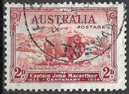 AUSTRALIA - 1934 - MONTONE - 2D - USATO ( YVERT 97 - MICHEL 123) - Usados