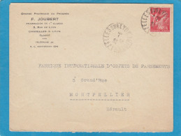 LETTRE D'UNE PHARMACIE A CHAZELLES SUR LYON POUR MONTPELLIER,1941. - Storia Postale