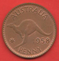 Australia One Penny 1958 Australie Penny 1958 Queen Elizabeth K 56 - Penny