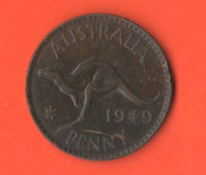 Australia Penny 1949 Australie 1 Penny 1949 King Georgius VI° Bronze Coin K 43 - Penny