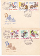CHILDHOOD, FAIRY TALES, ROMANIAN FAIRY TALES, COVER FDC, X2, 1965, ROMANIA - Fairy Tales, Popular Stories & Legends