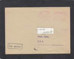 LETTRE PAR AVION DE LUXEMBOURG AVEC EMA POUR KENT,U.S.A. CACHET D'ARRIVEE DE WILLIMANTIC.,1963. - Machines à Affranchir (EMA)