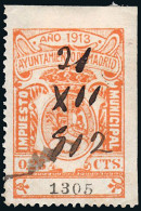 Madrid - Viñetas - 1913 - O S/Cat - "25 Cts. Impuesto Municipal - Ayuntamiento Madrid" - Unused Stamps