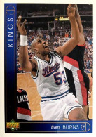 346 Evers Burns - Sacramento Kings - Carte Upper Deck NBA 1993 - Andere & Zonder Classificatie