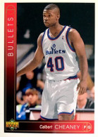 354 Calbert Cheaney - Washington Bullets - Carte Upper Deck NBA 1993 - Autres & Non Classés