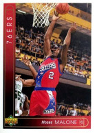 372 Moses Malone - Philadelphia 76ers - Carte Upper Deck NBA 1993 - Autres & Non Classés