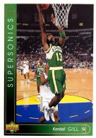 384 Kendall Gill - Seattle SuperSonics - Carte Upper Deck NBA 1993 - Sonstige & Ohne Zuordnung