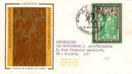 ANDORRE LETTRE FDC POUR LA FRANCE 1971 RETABLE - FDC