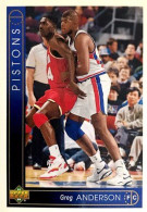 402 Greg Anderson - Detroit Pistons - Carte Upper Deck NBA 1993 - Autres & Non Classés