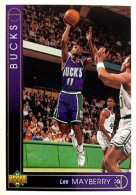 407 Lee Mayberry - Milwaukee Bucks - Carte Upper Deck NBA 1993 - Altri & Non Classificati