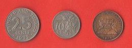 TRINIDAD & TOBAGO 1 + 10 + 25 CENTS - Trinité & Tobago