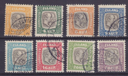 Iceland Dienstmarken 1907 Mi. 33-40 'Double Heads' Kings Christian IX. & Frederik VIII. Complete Set, Used - Service