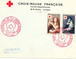 FRANCE.1955."PAVILLON DE LA CROIX-ROUGE...".EPINAL .THEMES: ARTS.ENFANCE.CROIX-ROUGE.Y&T 1006-1007 - Rode Kruis