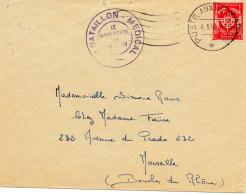 INDOCHINE.1952."BATAILLON MEDICAL-SP 58473."SERVICE DE SANTE MILITAIRE.T.P.F.M. - Oorlog In Indochina En Vietnam