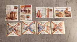 ROMANIA ARHITECTURE MUNTENIA AND MEDIAȘ 2 SETS CTO-USED - Usado