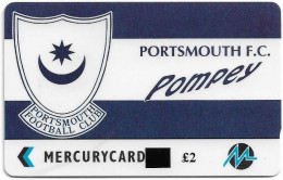 UK (Paytelco) - Football Clubs - Portsmouth Logo (Big Overprint) - 3PFLX - Used - Mercury Communications & Paytelco