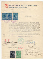 1954. YUGOSLAVIA,CROATIA,RIJEKA,BORIS KIDRIČ REFINERY,DRAGON TRADEMARK,LETTERHEAD,5 STATE REVENUE STAMPS - Lettres & Documents