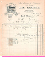 Facture En-tête Illustrée Imprimerie Du Journal La Loire Républicaine à St Etienne En 1908 Avec Timbre Quittance - Druck & Papierwaren