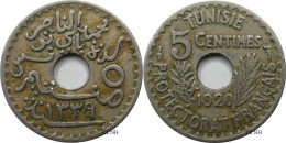 Tunisie - Protectorat Français - Naceur Bey - 5 Centimes 1920-AH1339 Petit Module - TTB/XF40 - Mon5555 - Tunisie