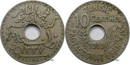 Tunisie - Protectorat Français - Naceur Bey - 10 Centimes 1919-AH1337 - TTB+/AU50 - Mon5427 - Tunisia