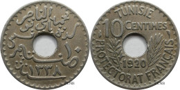 Tunisie - Protectorat Français - Naceur Bey - 10 Centimes 1920-AH1338 - TTB/XF45 - Mon5428 - Tunisia