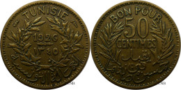 Tunisie - Protectorat Français - Habib Bey - 50 Centimes 1926-AH1345 - TTB/XF45 - Mon4841 - Túnez